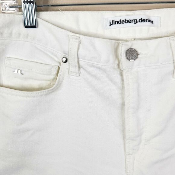 J. Lindeberg Jay Slim Fit Straight Leg 5 Pocket White Minimalist Jeans 31x34 - Picture 5 of 9